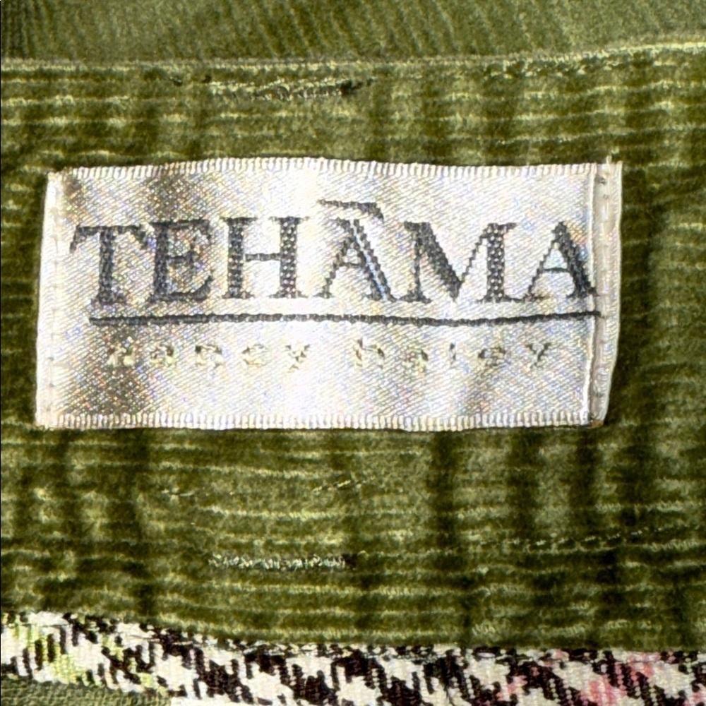 Tehama by Nancy Haley Olive Green Wide Leg Corduroy Pants SZ 14 - Picture 7 of 9